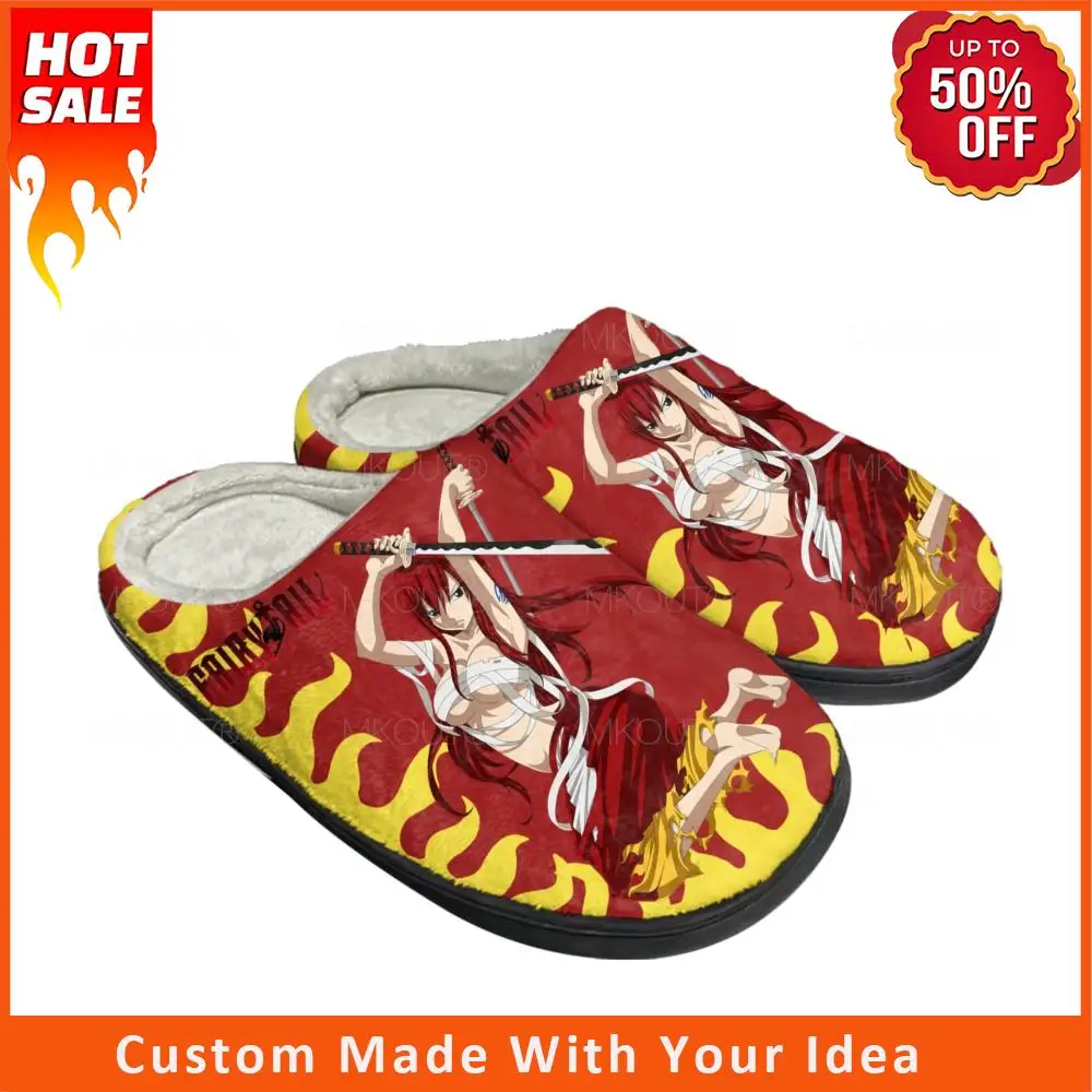 

Горячие аниме сказочные хвосты эрзы Алые домашние хлопковые тапочки на заказ Мужские Женские сандалии плюшевые повседневные сохраняющие тепло туфли термотапочки