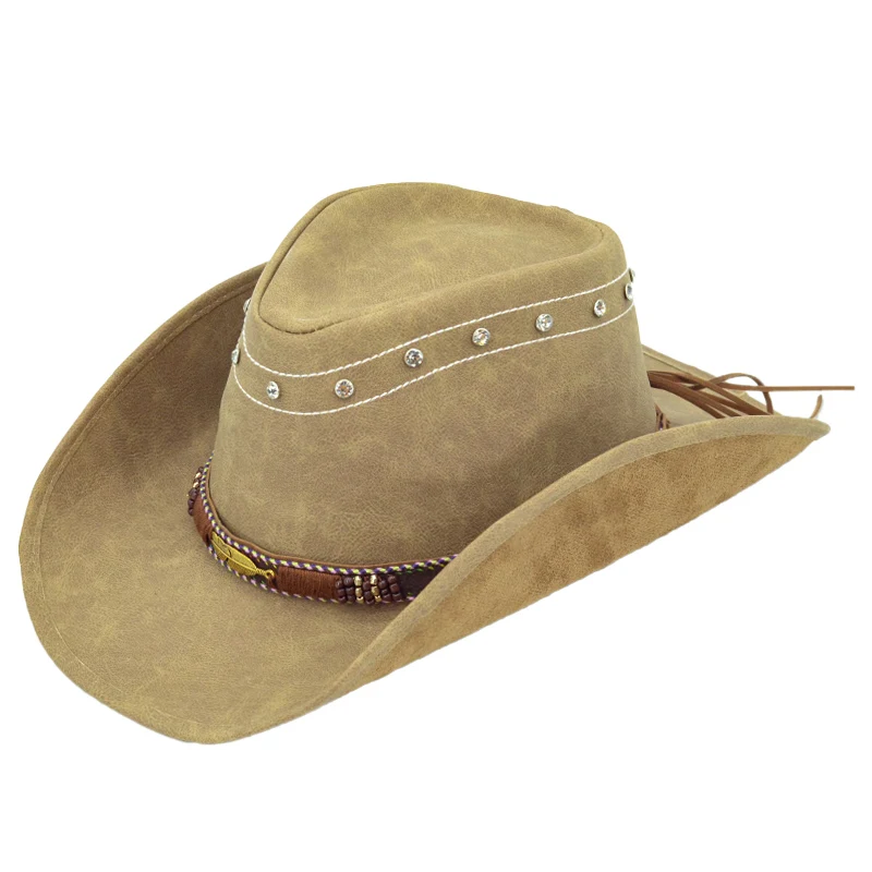 Genuine Leather Hat Men Cowboy Cowboy Hat Women Leather Leather