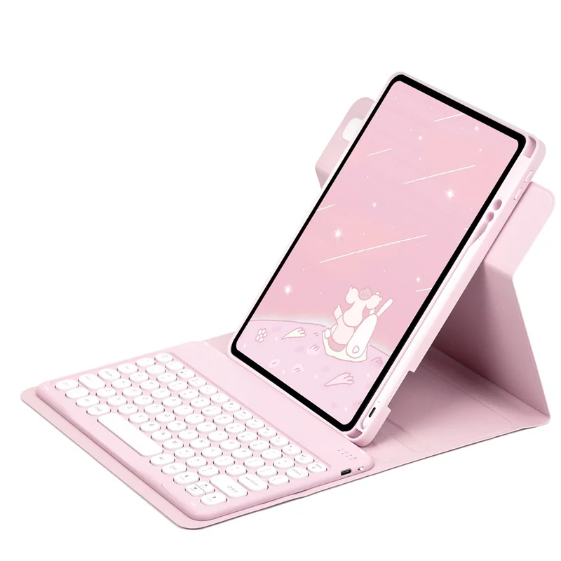 360° Rotating Tablet Keyboard Case with Pencil Holder and Multi-Language Keyboard