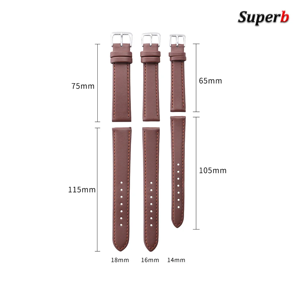 Elegant PU Leather Waterproof Watch Strap - Soft, Universal Sport Bracelet