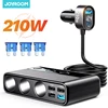 Joyroom 210W  9 in 1 Car Charger Adapter PD 3 Socket Cigarette Lighter Splitter Charge Independent Switches DC Cigarette Outlet