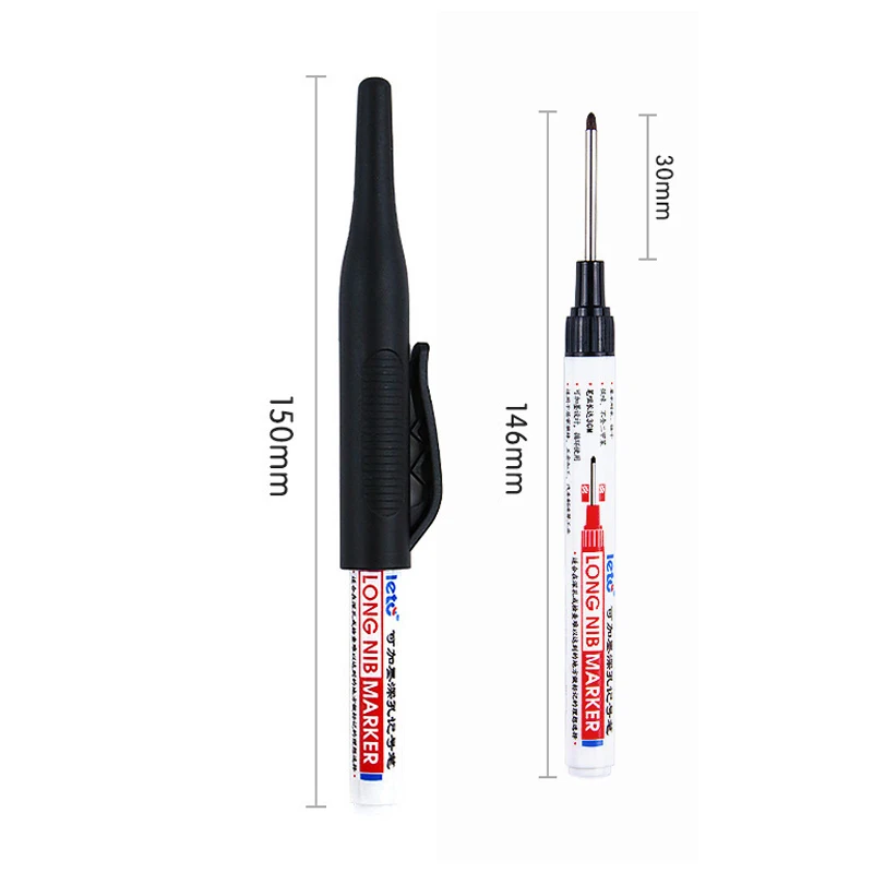 Multi-Purpose 30mm Deep Hole Long Nib Head Marker For Metal Perforating Pen Waterproof Bathroom Woodworking Decor Tool 1pcs
