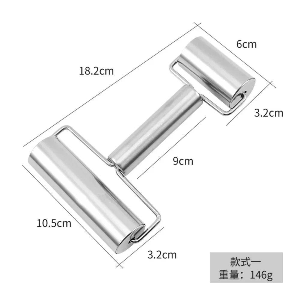 Stainless Steel Double Head Rolling Pin Non-stick Dough Pastry Roller Kitchen Dumplings Machine Noodles Pizza Pies Baking Tools