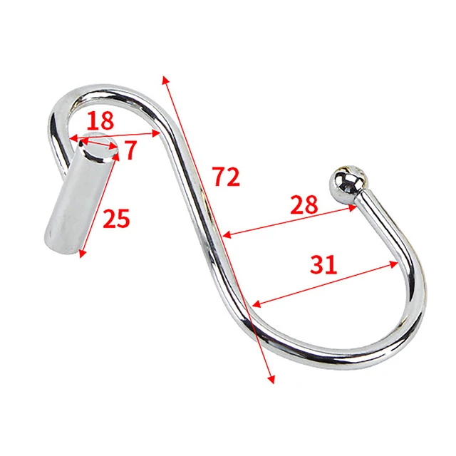 12/24 Pieces Shower Curtain Hooks Stainless T Shaped Design S