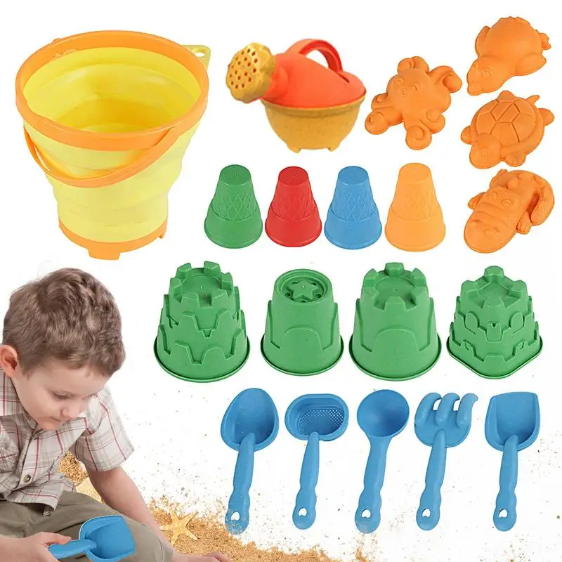 

Sand Castle Toys Bright Color Sand Bucket Shovels Set Sand Digging Tool Set 20Pcs Dig Stack Carve Build Sandcastles Sandbox Toys