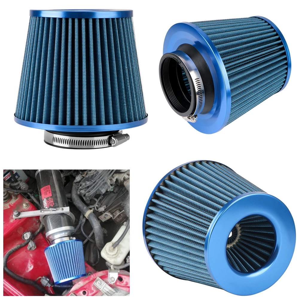Car Air Filters Universal Car Accessories 3 Inch High Flow Sport Power Mesh Cone 76MM Cold Air Intake Filter Induction Kit air filters car filter