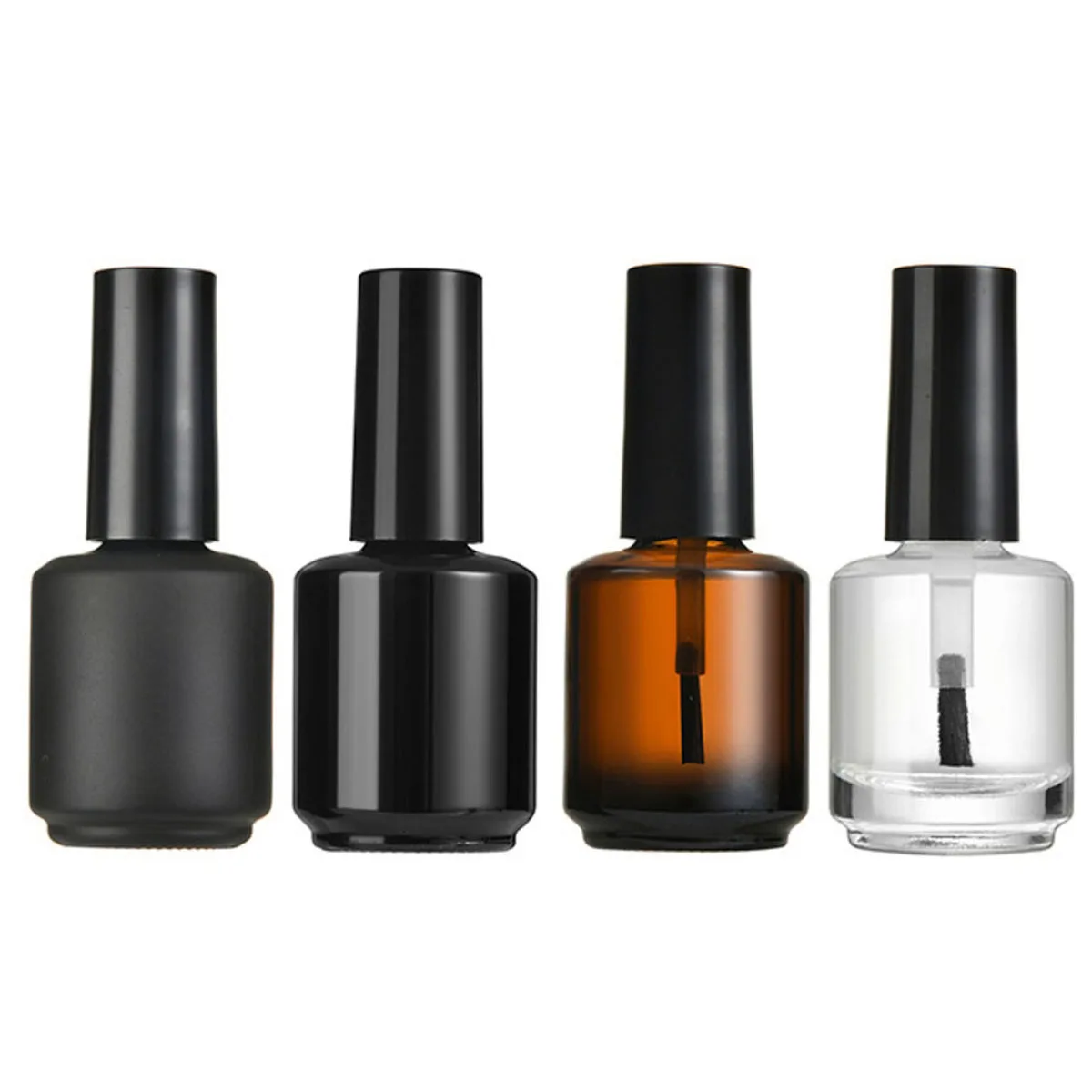 

3x 5X 10X 15ml Nail Polish Glass Bottle Dark Black Round Nail Polish Glue Empty Bottle Manufacturers Wholesale