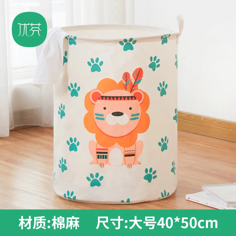 Cesto para ropa de dormitorio, cesta para ropa de casa, cesta para guardar ropa, cesta redonda plegable de lino y algodón, cesta para guardar juguetes