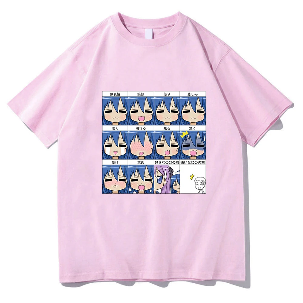 Lucky Star Konata T-shirts Funny Cartoon Graphic Printing Tee