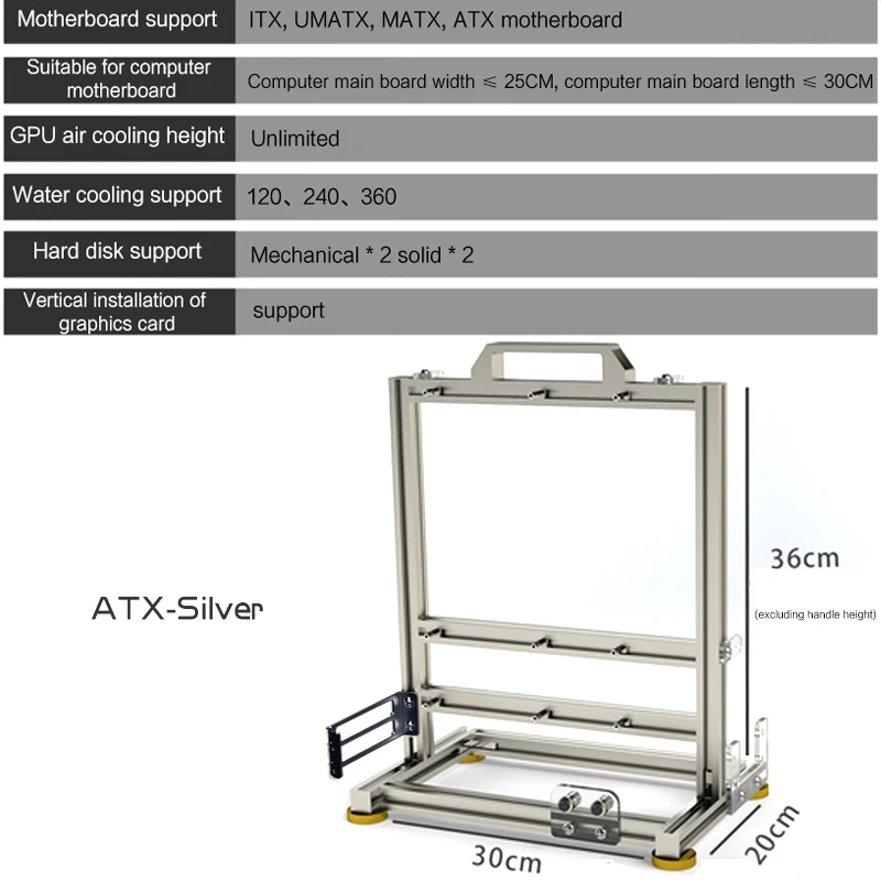 Enhanced Gaming PC Cabinet with DIY Open Chassis Design and Water Cooling Capability