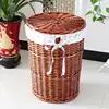 Rattan Laundry Basket Basket For Laundry Storage Basket With Cover Household Woven Laundry Basket 5