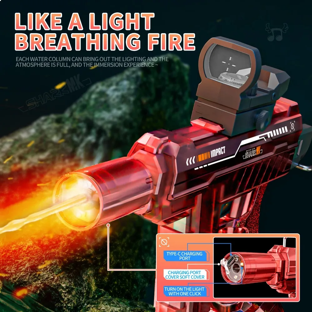 Automatische uzi waterpistool met verlichte led geluiddemper_voghion.com