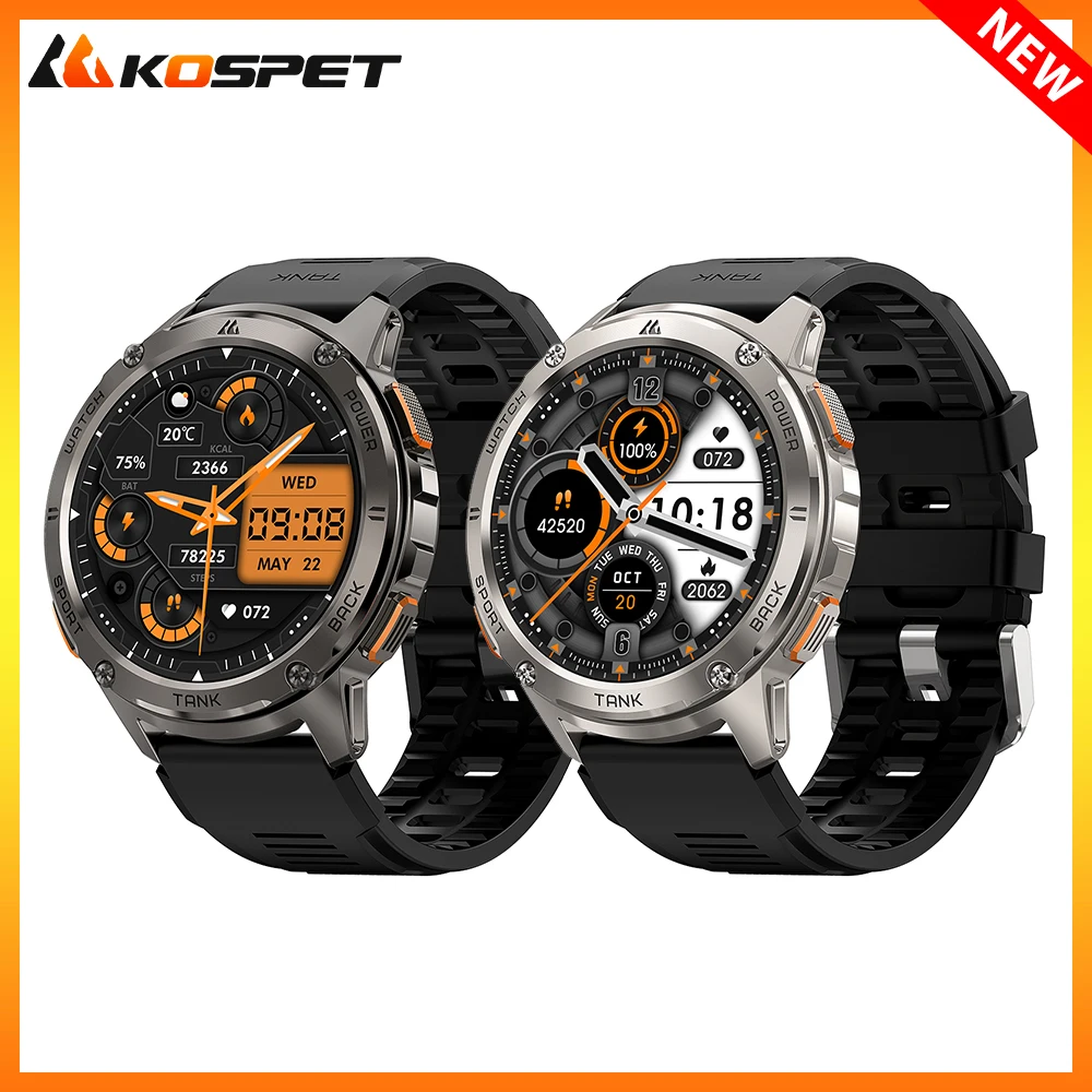 Smart watch Original KOSPET TANK T3 Smartwatches for Men Women Digital Military Sport Electronic Bluetooth Waterproof Watch