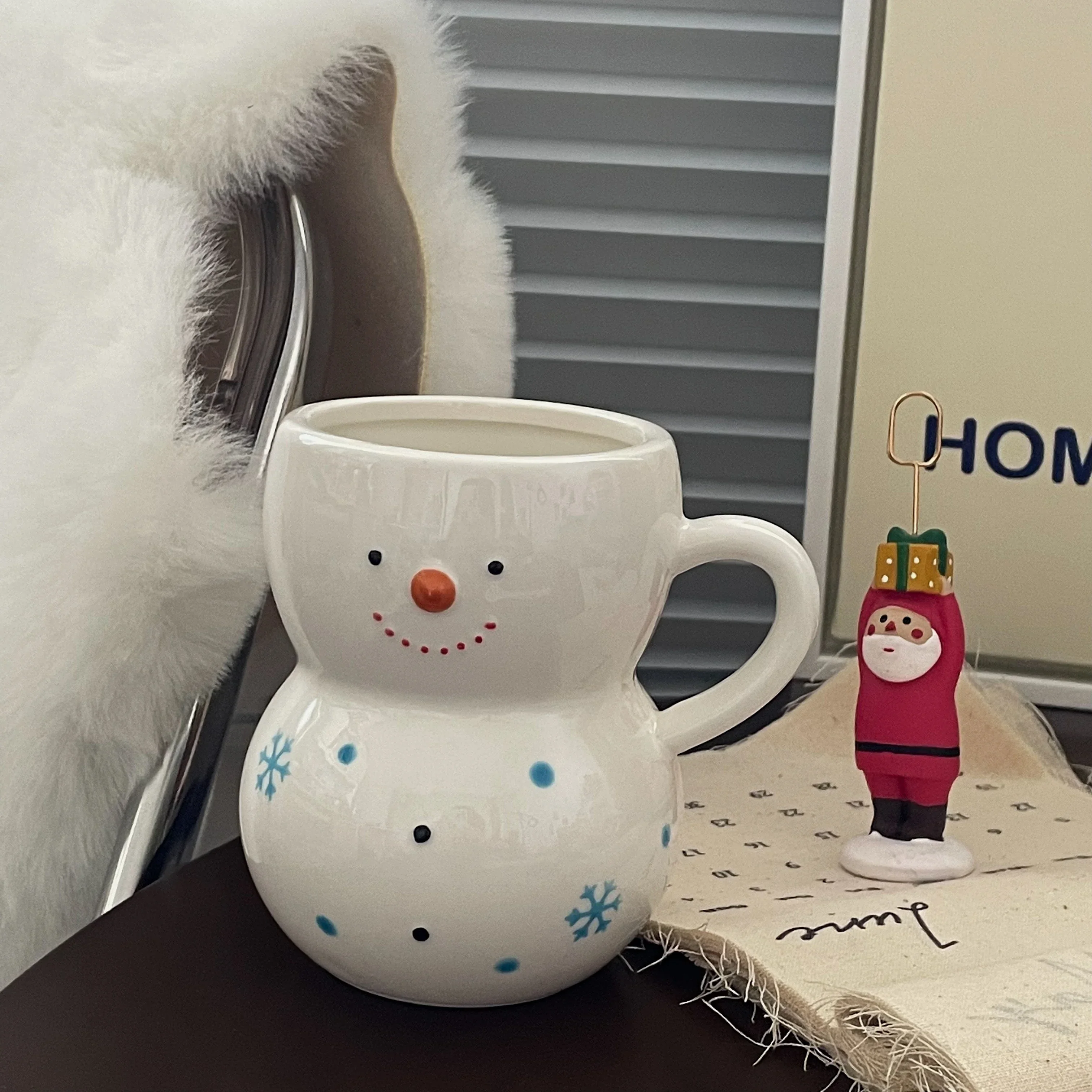 

Creative 350ML Snowman Mug Large Capacity Ceramic Cup Coffee Cups Lovely Men and Women Birthday Christmas Gift Breakfast Cup