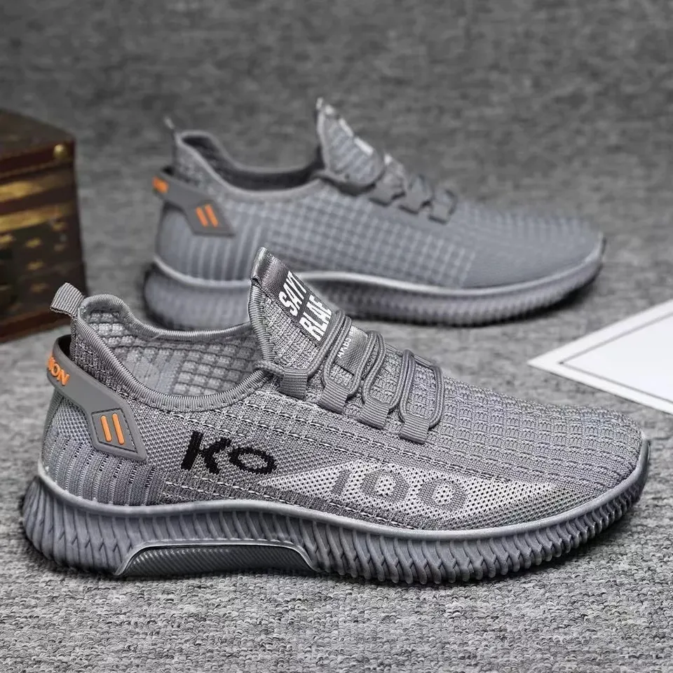 Sports shoes men's new mesh flying fabric breathable casual daddy shoes network red explosive running shoes