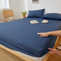 Drap-housse en coton avec bandes élastiques, housse de matelas réglable antidérapante pour lit Double King Queen 140x200 160x200 200x200cm 6