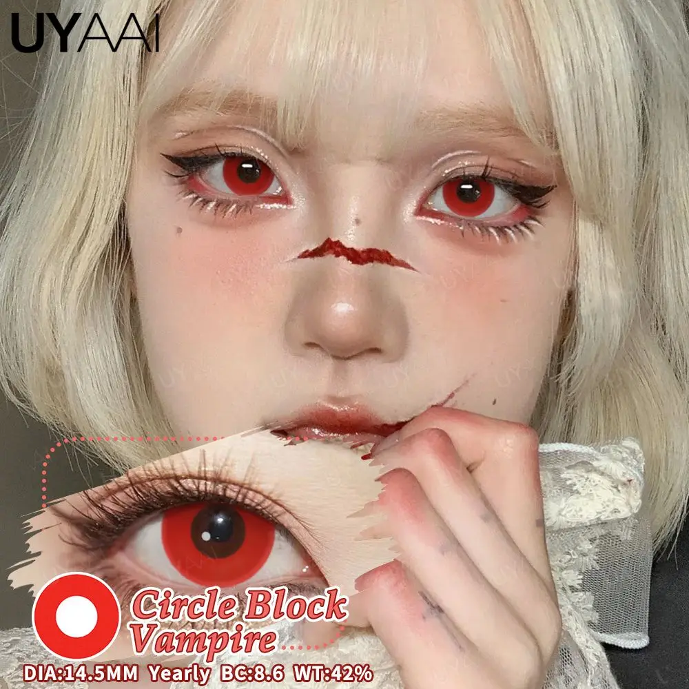 Vibrant Halloween Anime Cosplay Eye Lenses Set - 2 Pcs, Multicolor