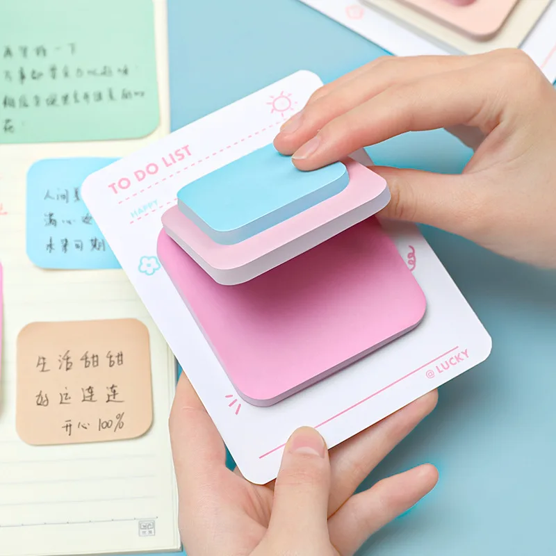 4set/pack Ins Style Colorful Note Pads Student Notes Message Sticky Paper Multi-layer Size Hand Account N Times Stic