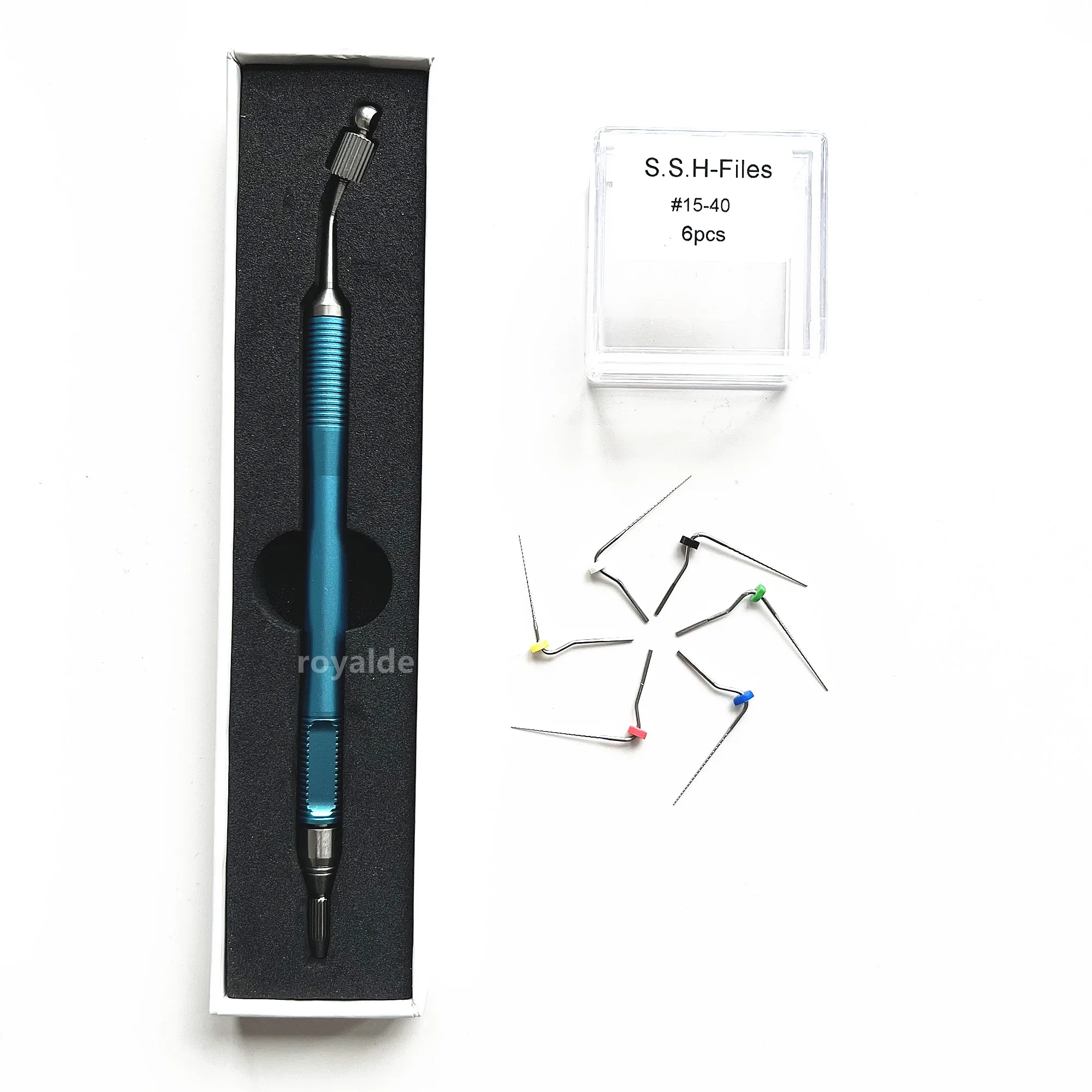 

Dental Endodontic Micro Therapy Scope H-Files #15-40 Hand File Holder Two in One Root Canal Clean Blue