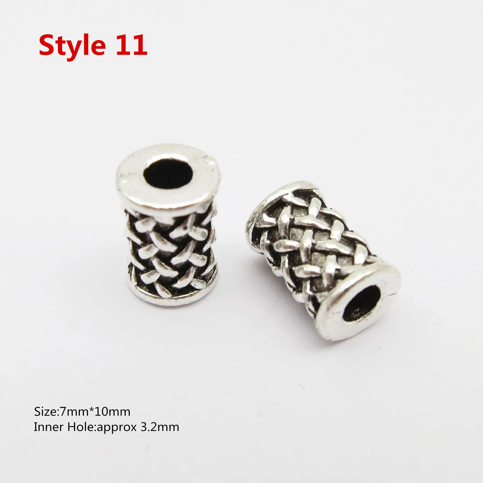 2pcs Viking Runes Beads for Jewelry Making Dreadlock Hair Beard Beads Tube Spacer Large Hole Bead DIY Accessories 6