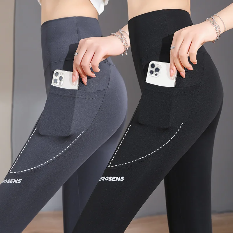 Sports Leggings Yoga Pants Sports Pants Female Tights Seamless Leggings With Pocket Women Soft Workout Tights Fitness Outfits Yoga Pants High Waist Gym Wear Spandex Leggings