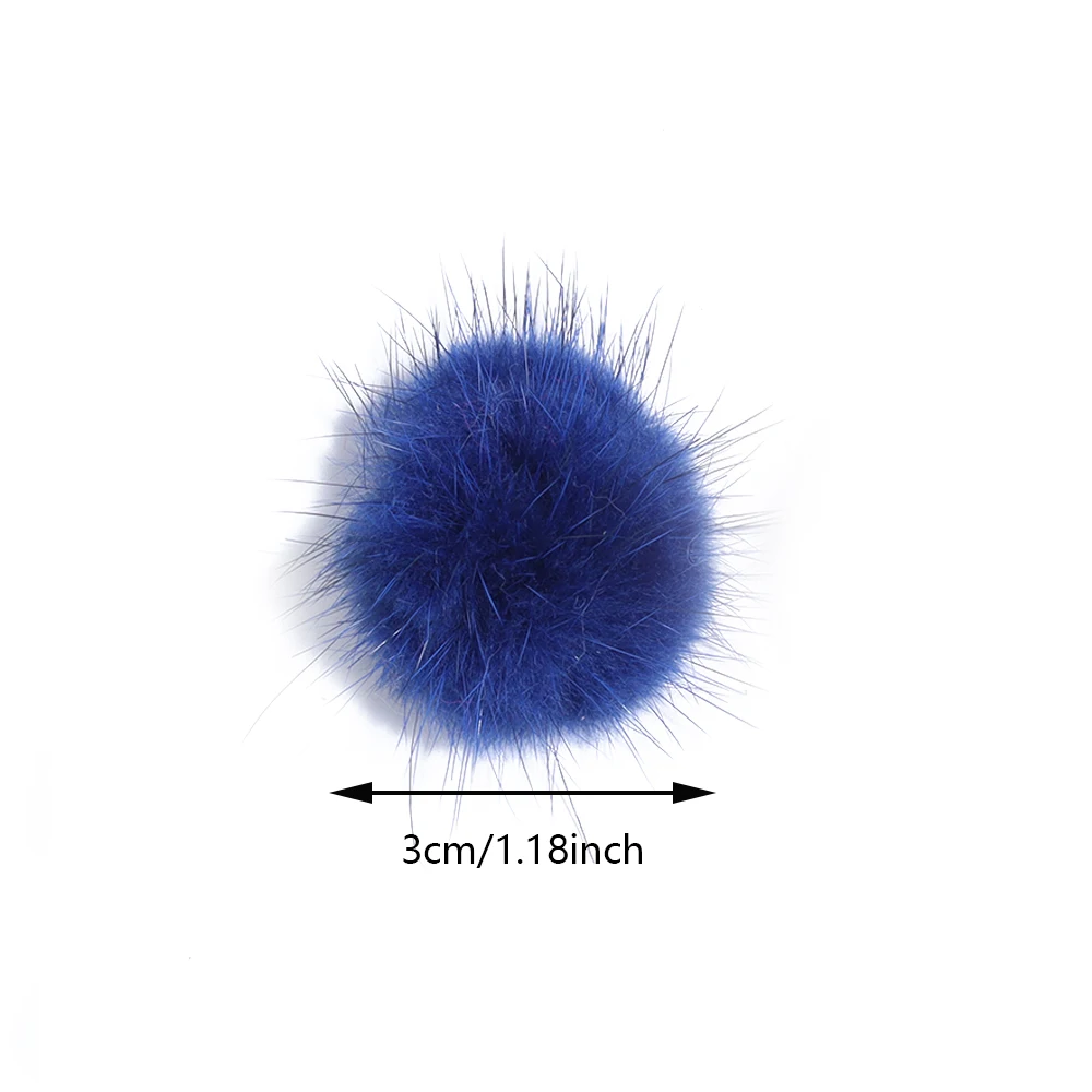 10Pcs 3cm False Fur Pompom Hats Artificial Fur Pom Poms Creativity Faux Needlework DIY Accessories Crafts