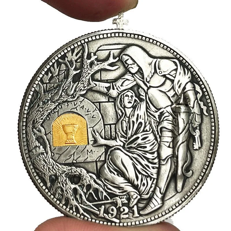 ローマコイン　保証書付き 可動機構聖杯コインローマンブーティーンホーボーニッケル放浪