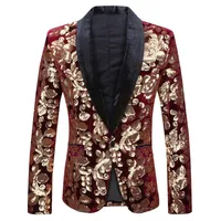 New European and American Stage Velvet Sequin Fashion Handsome Trend European and American Suit Stage Clothes for Singers Men 2