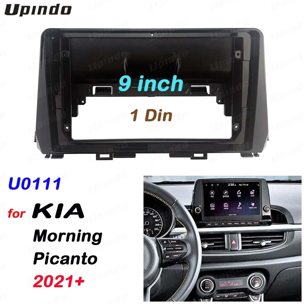 

Car Accessories 1 Din 9 Inch Radio Fascia Panel Frame Dashboard Mount Kit for Kia Picanto Morning 2021