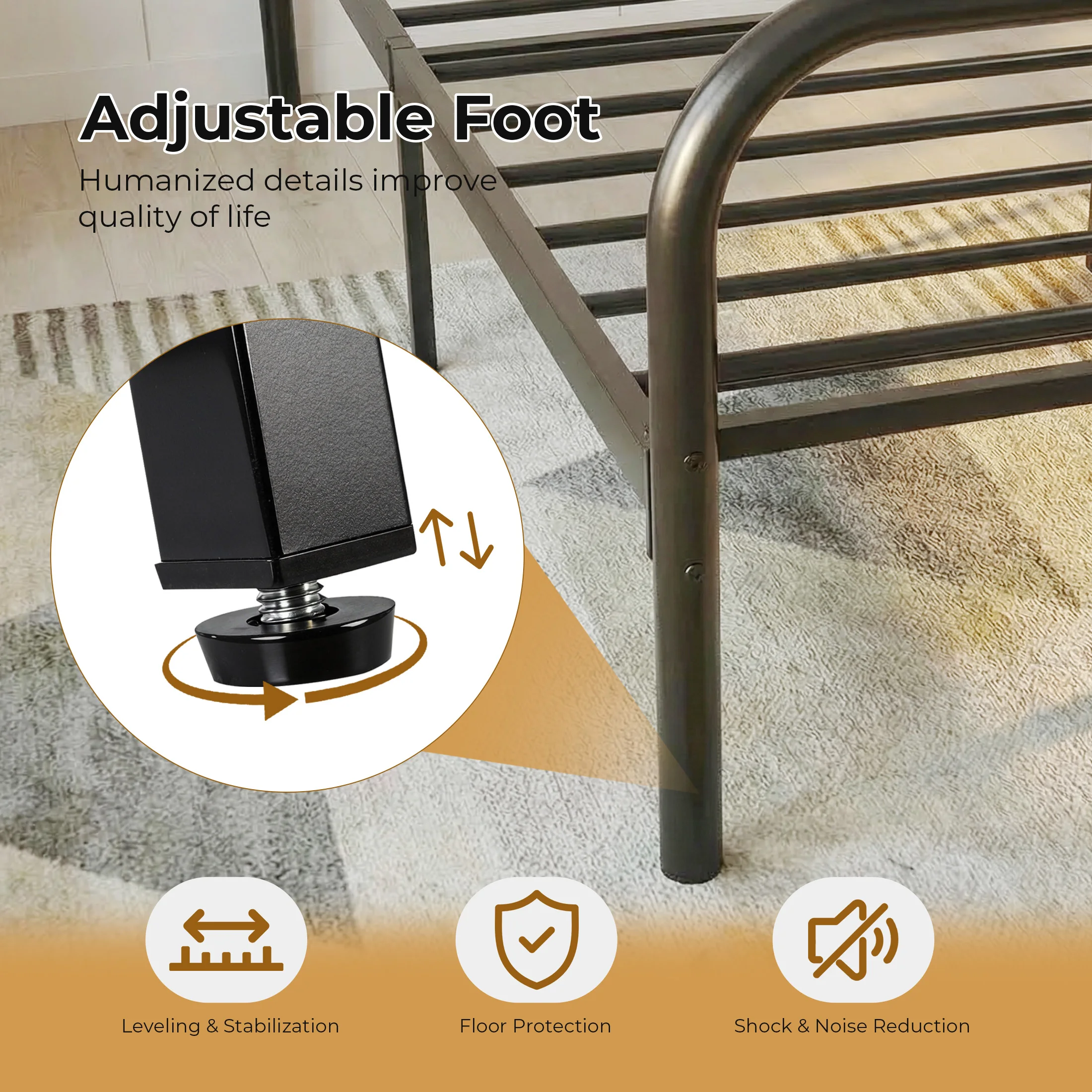 adjustable feet detail