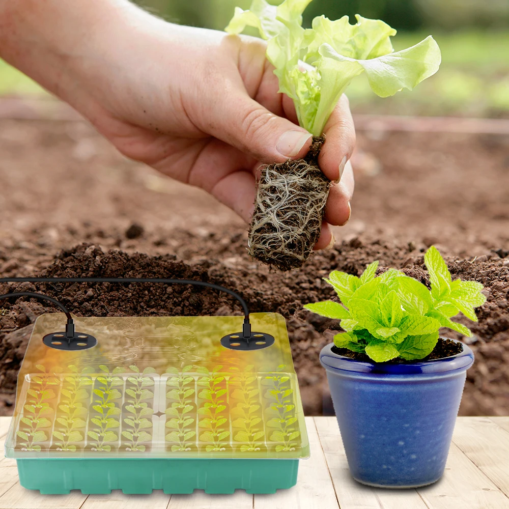 48-Cell Grow Light Nursery Seeds Germination Tray for Home & Greenhouse
