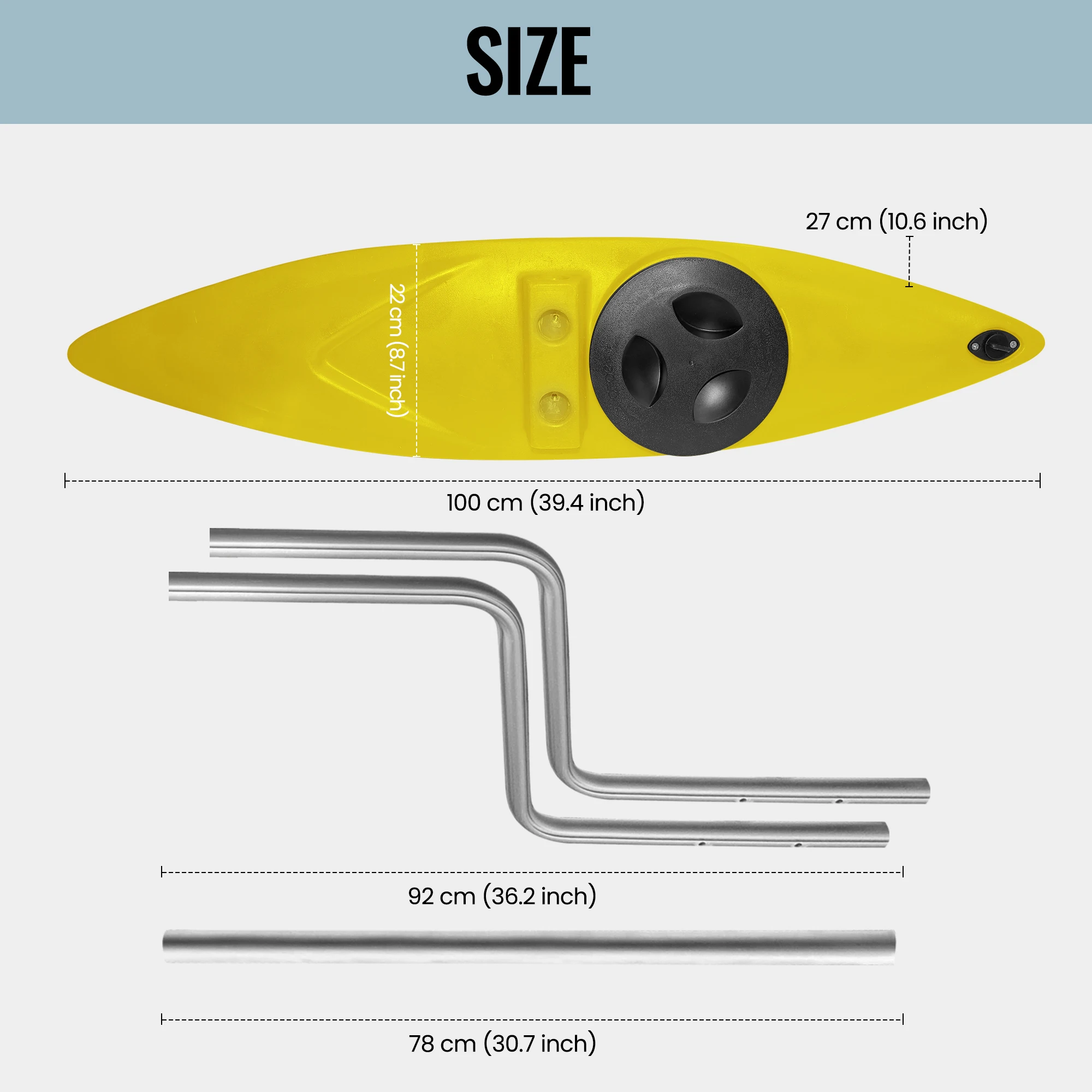 Alomejor Stabilizzatore per Kayak Gonfiabile Galleggiante per Kayak Kit stabilizzatore stabilizzatore per Canoa in PVC Bilanciamento Accessorio per Asta stabilizzatrice per Barca