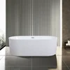 Acrylic Bathtub Modern Design Freestanding Bath Tub White Free Standing Alone Soaking Whirlpool Tubs 3