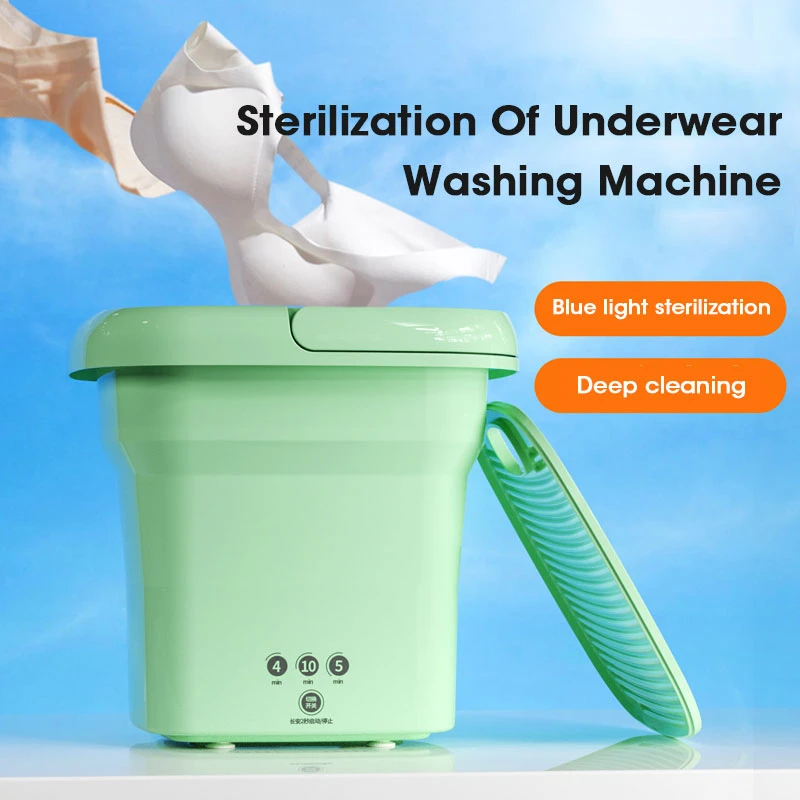 Portable Folding Washing Machine With Dryer Bucket for Clothes Socks