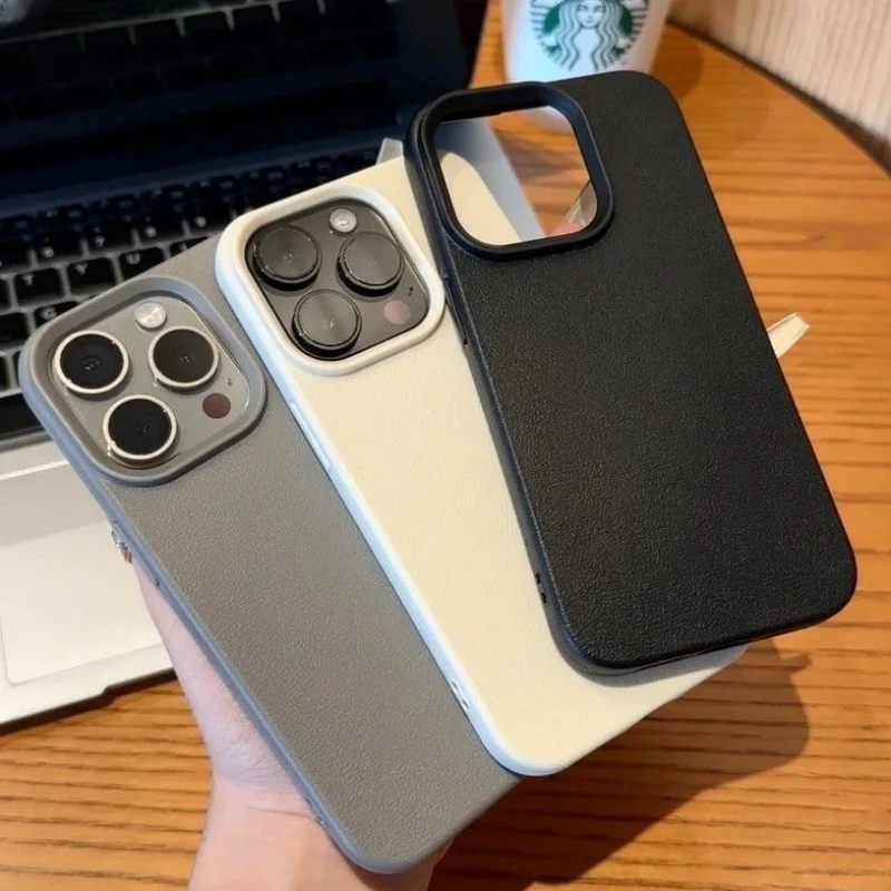 Luxury Matte Leather Phone Case - Premium Stylish Protection Cover