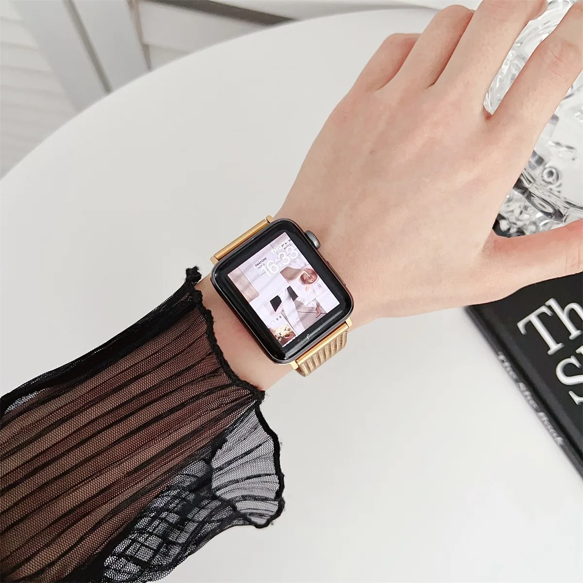 Curea de ceas pentru iWatch 42/44/45/49mm 38/40/41mm, metalică, la modă, pentru seria de ceasuri Ultra2 Se 9/8/7/6/5/4/3/2/1_voghion.com