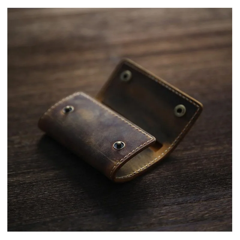 Genuine Leather Men Key Wallets Multifunctional Men Key Holder Car Pouch Retro Card Holder Key Case Key Holder Key Organizer Key Purse