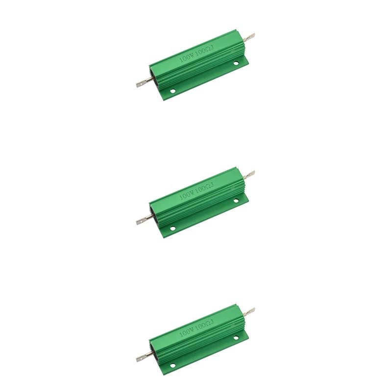 

3X Aluminum Shell 100W Watt 100 Ohm Wirewound Power Resistor