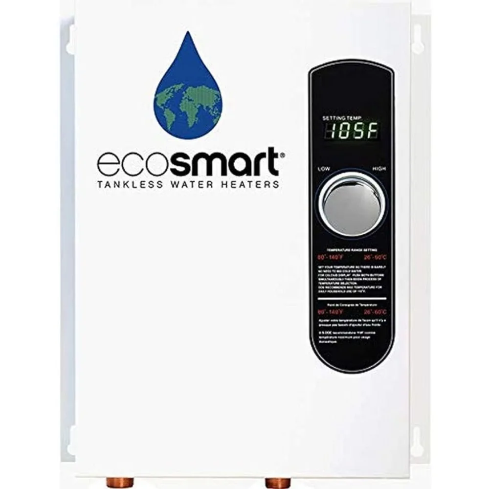 

EcoSmart ECO 18 Electric Tankless Water Heater, 18 KW at 240 Volts with Patented Self Modulating Technology , 17 x 14 x 3.5