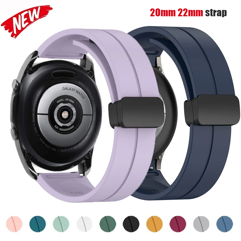 

20mm 22mm Strap For Samsung galaxy watch4 44mm/40mm 5 pro active 2 Gear s3 Silicone Correa bracelet Huawei Watch gt2/3/2e band