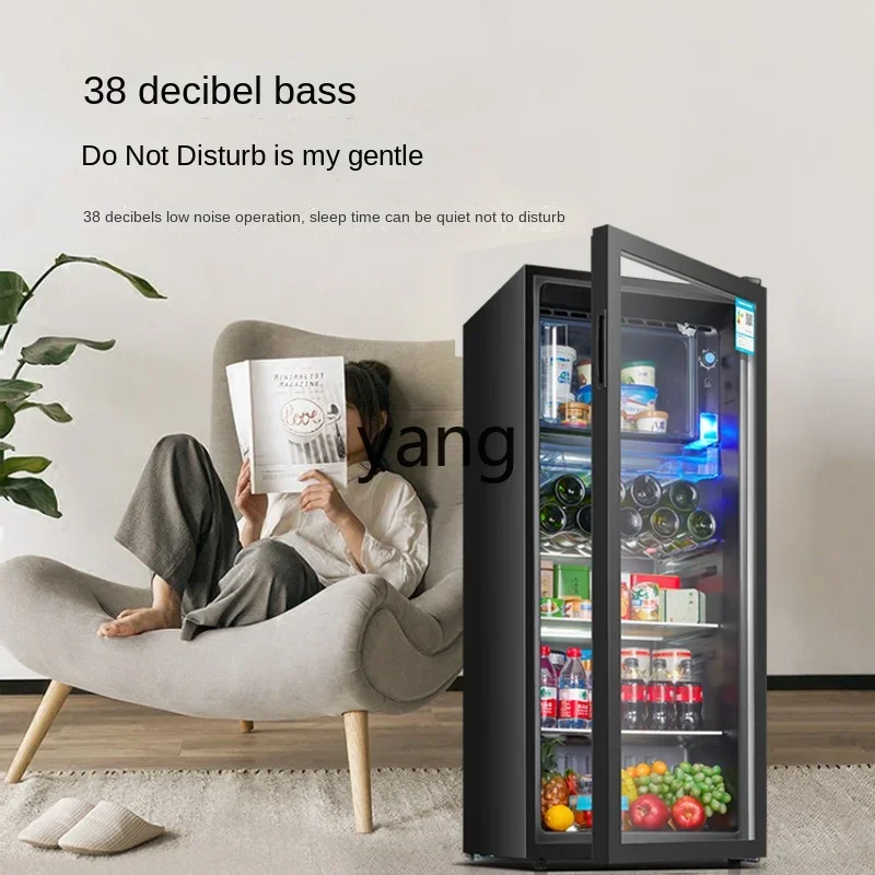 Yjq Home Minitype Refrigerator Office Large Capacity Transparent Refrigerator Tea Wine Drink Fresh Cabinet