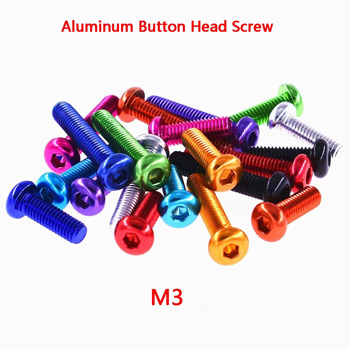 

5Pcs Aluminum Button Head Screw M3 Colourful Aluminum Hex Socket Head Screw