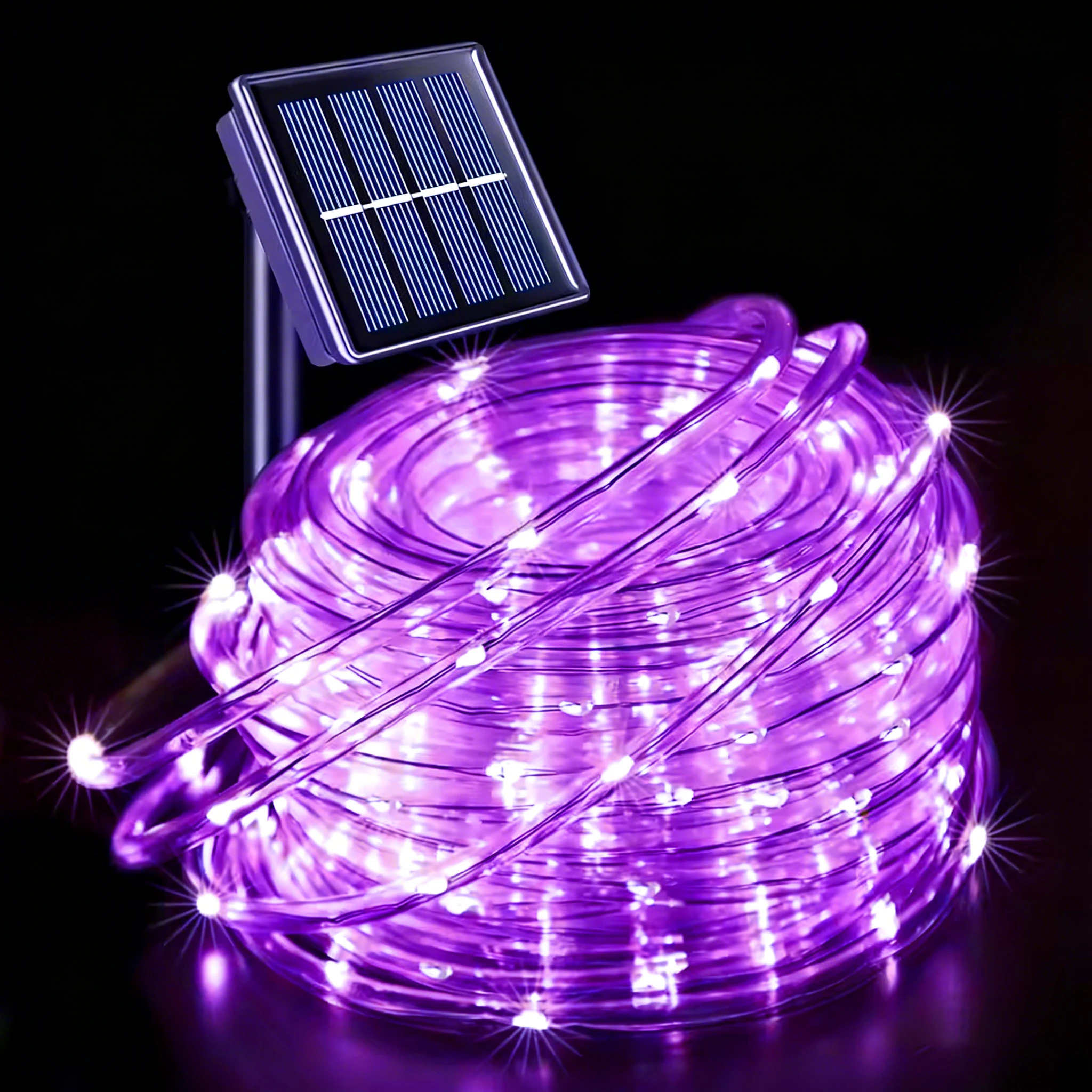 Solar-Powered Outdoor LED Rope Lights - 8 Mode Waterproof Decorative String for Garden and Celebrations