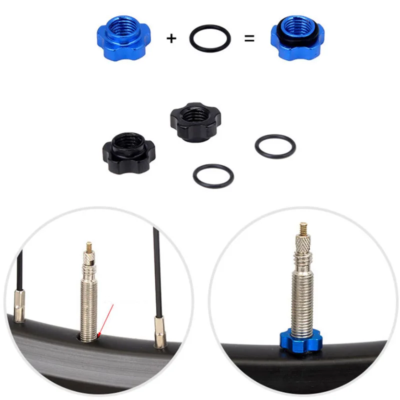Bicycle Tubeless Presta Valve Schrader Valve Conversion Nut Adapter Rim Conversion Nut Installation Wrench bicycle valve adapter bicycle tubeless valve bicycle valve bicycle valve accessories bicycle tire valve nut bicycle valve replacement