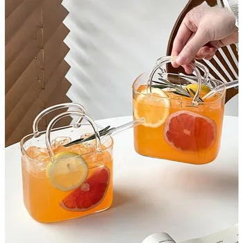 Portable Handbag Glass Cup with Straw 1