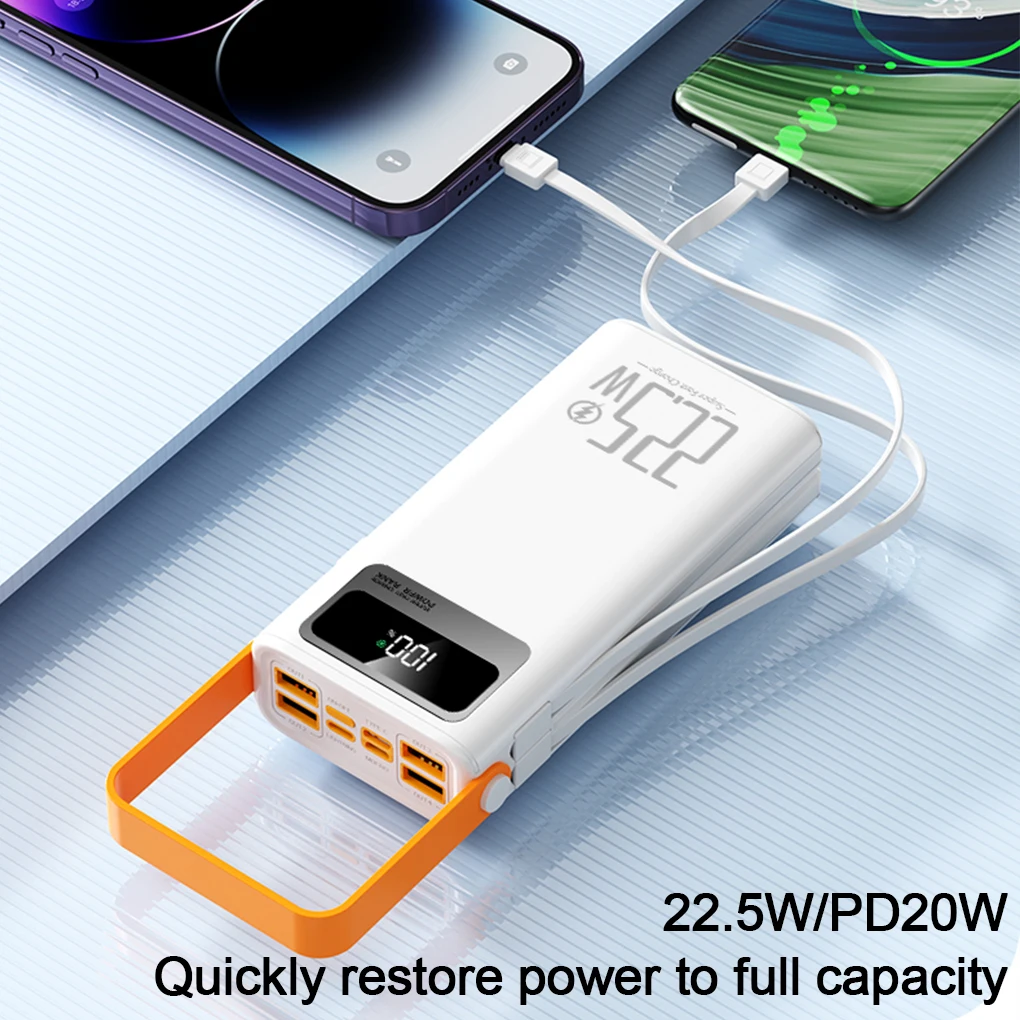 22.5W 빠른 충전 발전소 20000mAh 휴대용 전원 은행 태양열 발전기 LED 캠핑 Phon 야외 비상 전원 은행