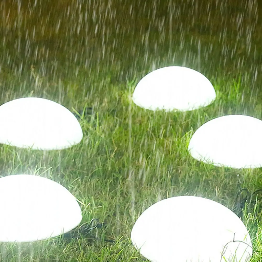 5pcs Half Ball Shaped Solar Ground Lights 1 Drag 5 Reusable Lawn Lamp Weatherproof Cobblestone Lamp Landscape Stairs Yard Deck