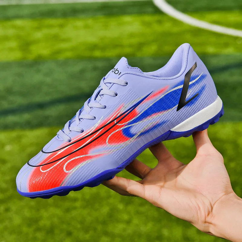

Spring TF/FG Unisex Purple Soccer Shoes Men Professional Training Mens Football Shoes Breathable Non-slip Soccer Cleats For Male