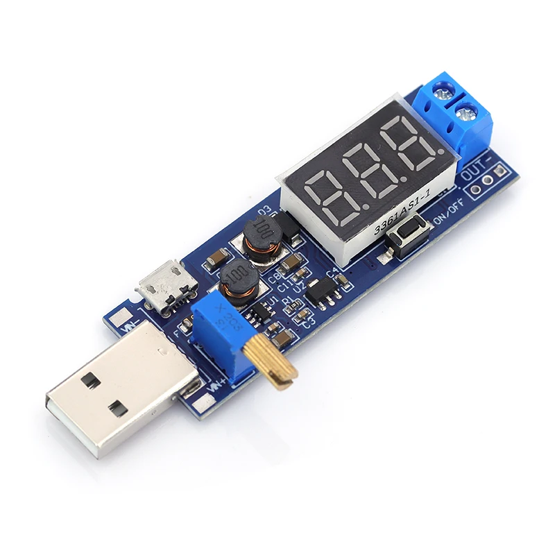 부스트 벅 컨버터 USB 스텝 업/다운 전원 공급 장치 모듈 DC-DC 5V 3.3V/12V 가변 출력 DC1.2V-24V