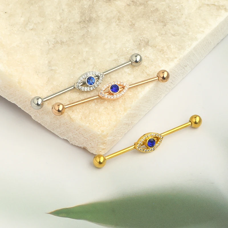 Wholesales Eyes Industrial Piercing Earring Women Stainless Steel Helix Ear Piercing Dragon Long Earring Jewelry Barbell Earrin